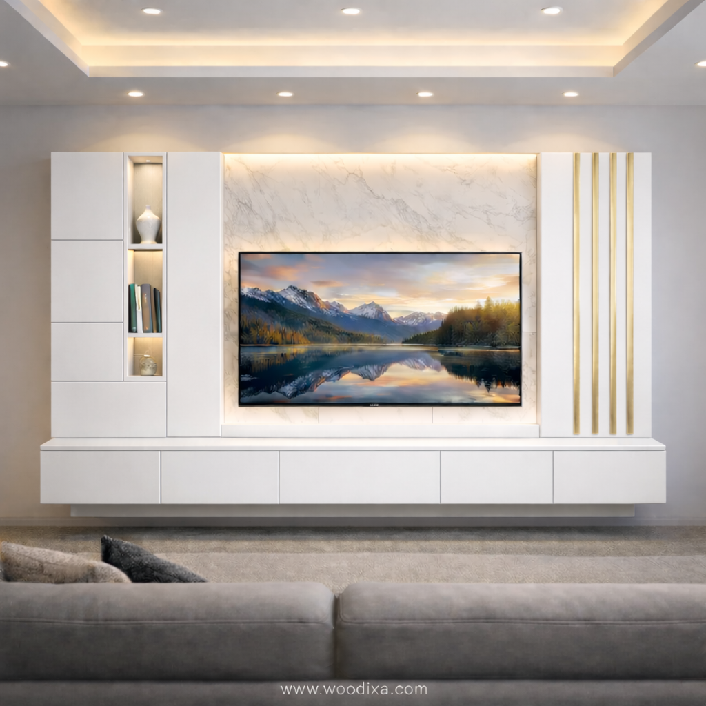 Modern Media Walls averon media wall pure white color