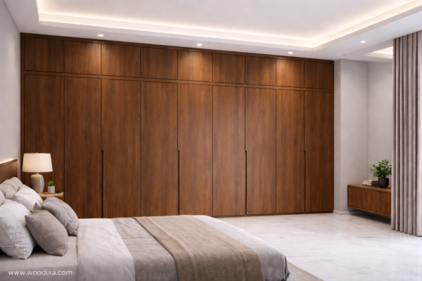 Elara Wardrobe Dark Walnut Color
