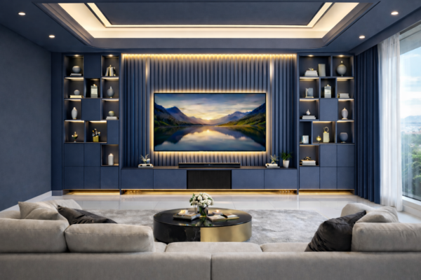 Elision Media Wall Navy Blue Color Elision Media Wall Navy Blue Color