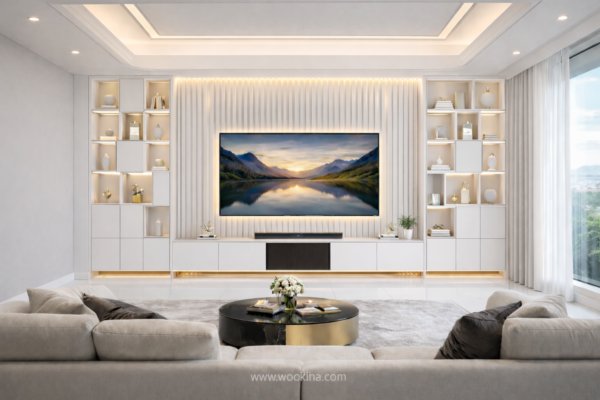 Elision Media Wall Pure White Color Elision Media Wall Pure White Color