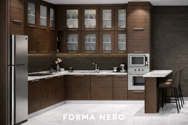 Forma Nero Kitchen Front Dark Walnut Color
