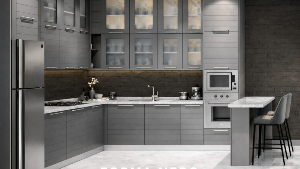 Forma Nero Kitchen Front Metallic Grey Color Forma Nero Kitchen Front Metallic Grey Color