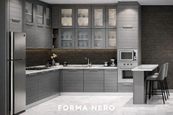 Forma Nero Kitchen Front Metallic Grey Color Forma Nero Kitchen Front Metallic Grey Color
