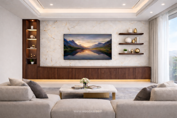 Ophira Media Wall Dark Walnut Color Ophira Media Wall Dark Walnut Color