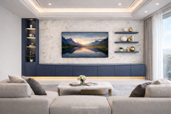 Ophira Media Wall Navy Blue Color Ophira Media Wall Navy Blue Color