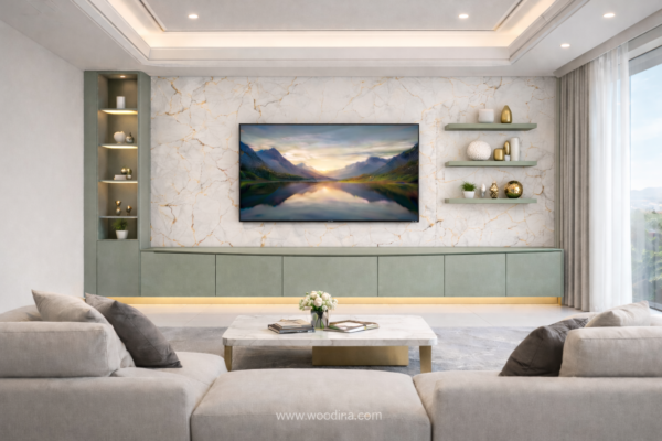 Ophira Media Wall Sage Green Color Ophira Media Wall Sage Green Color