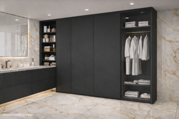 Riva Wardrobe Matte Black Color Riva Wardrobe Matte Black Color