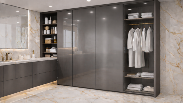 Riva Wardrobe Metallic Grey Color