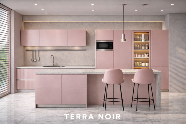 Terra Noir Kitchen Front Blush Pink Color