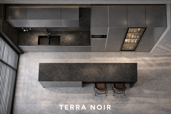 Terra Noir Kitchen Top Metallic Grey Color