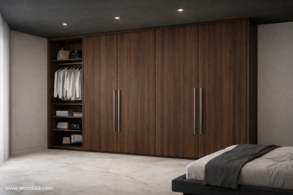 Velora Wardrobe Dark Walnut Color Velora Wardrobe Dark Walnut Color