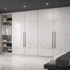 Velora Wardrobe White Marble Color Velora Wardrobe White Marble Color