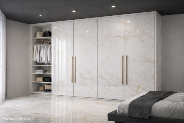 Velora Wardrobe White Marble Color Velora Wardrobe White Marble Color