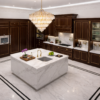 Vera Eleganza Kitchen Perspective Dark Walnut Color Vera Eleganza Kitchen Perspective Dark Walnut Color