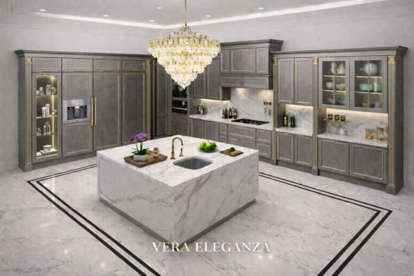 Vera Eleganza Kitchen Perspective Metallic Grey Color Vera Eleganza Kitchen Perspective Metallic Grey Color