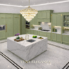 Vera Eleganza Kitchen Perspective Sage Green Color Vera Eleganza Kitchen Perspective Sage Green Color