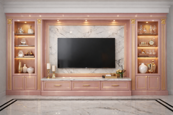 Vera Eleganza Media Wall Blush Pink Color Vera Eleganza Media Wall Blush Pink Color
