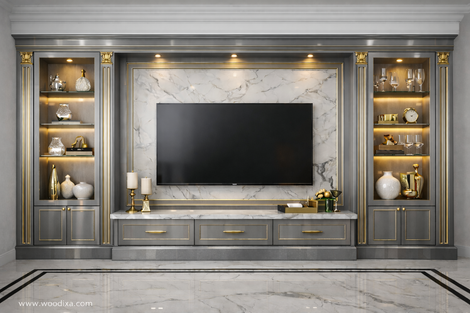 Vera Eleganza Media Wall Metallic Grey Color