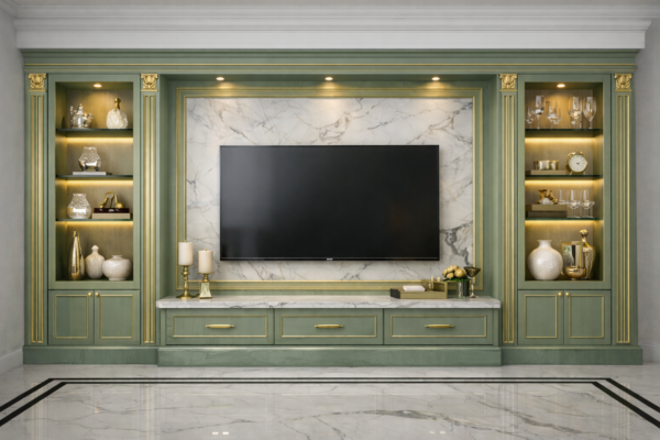 Vera Eleganza Media Wall Sage Green Color Vera Eleganza Media Wall Sage Green Color