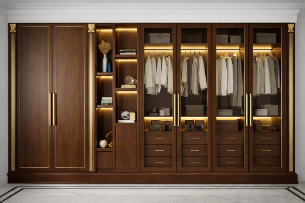 Vera Eleganza Wardrobe Dark Walnut Color Vera Eleganza Wardrobe Dark Walnut Color