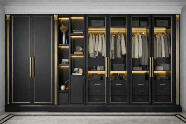 Vera Eleganza Wardrobe Matte Black Color Vera Eleganza Wardrobe Matte Black Color