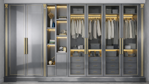 Vera Eleganza Wardrobe Metallic Grey Color