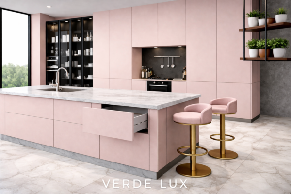 Verde Lux Kitchen Drawer Open Blush Pink Color Verde Lux Kitchen Drawer Open Blush Pink Color