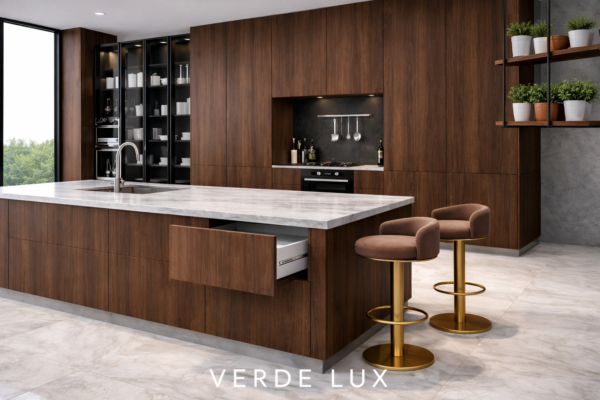 Verde Lux Kitchen Drawer Open Dark Walnut Color Verde Lux Kitchen Drawer Open Dark Walnut Color