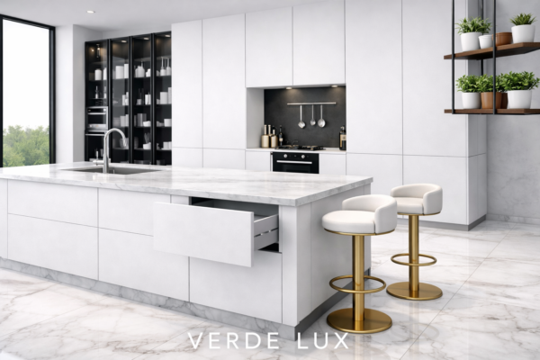 Verde Lux Kitchen Drawer Open Pure White Color Verde Lux Kitchen Drawer Open Pure White Color
