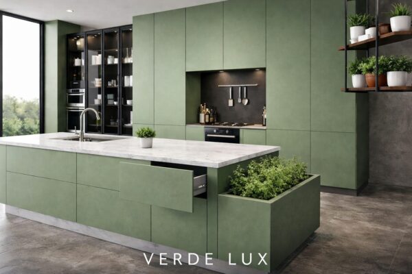 Verde Lux Kitchen Drawer Open Sage Green Color Verde Lux Kitchen Drawer Open Sage Green Color