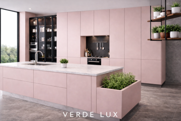 Verde Lux Kitchen Perspective Blush Pink Color Verde Lux Kitchen Perspective Blush Pink Color