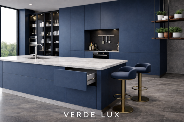 Verde Lux Kitchen With Chairs Navy Blue Color Verde Lux Kitchen With Chairs Navy Blue Color
