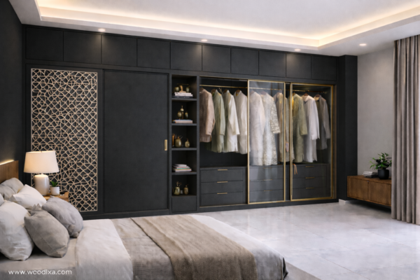 Zaara Wardrobe Matte Black Color Zaara Wardrobe Matte Black Color