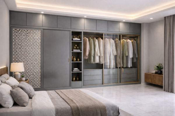 Zaara Wardrobe Metallic Grey Color Zaara Wardrobe Metallic Grey Color