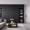 Averon Wardrobe Matte Black Color Averon Wardrobe Matte Black Color