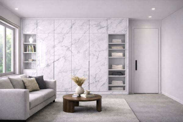 Averon Wardrobe White Marble Color Averon Wardrobe White Marble Color