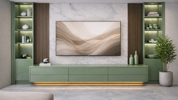 Home 12 Forma Nero Media Wall Sage Green Color