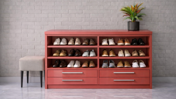 Home 17 Forma Nero Shoe Rack Light Red Color