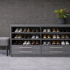Forma Nero Shoe Rack Metallic Grey Color Forma Nero Shoe Rack Metallic Grey Color