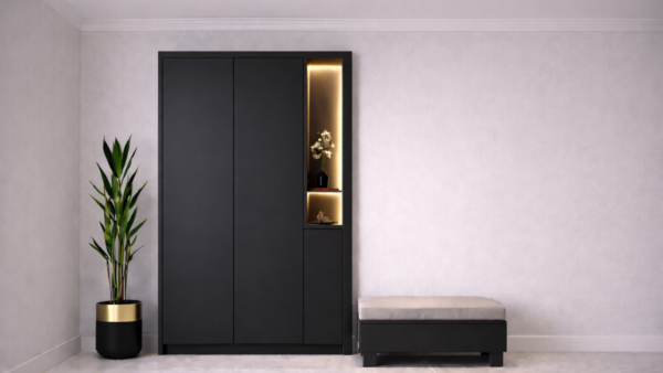 Nova Wardrobe Matte Black Color Nova Wardrobe Matte Black Color