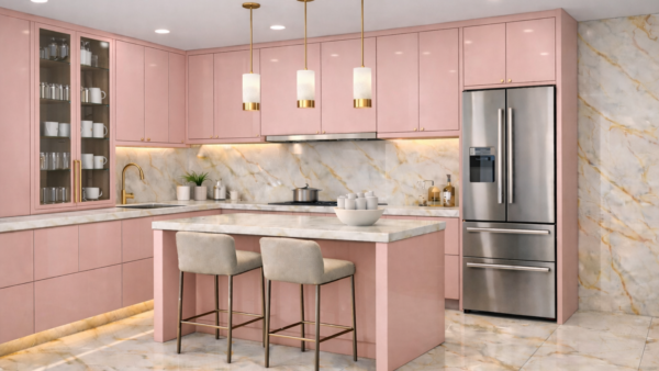 Home 7 Riva Kitchen Blush Pink Color