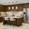 Riva Kitchen Dark Walnut Color