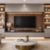 Riva Media Wall Dark Walnut Color Riva Media Wall Dark Walnut Color