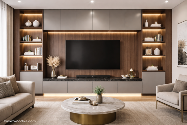 Riva Media Wall Dark Walnut Color Riva Media Wall Dark Walnut Color