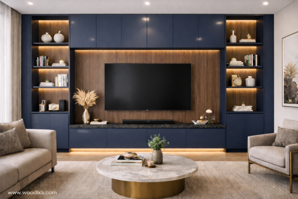 Riva Media Wall Navy Blue Color Riva Media Wall Navy Blue Color