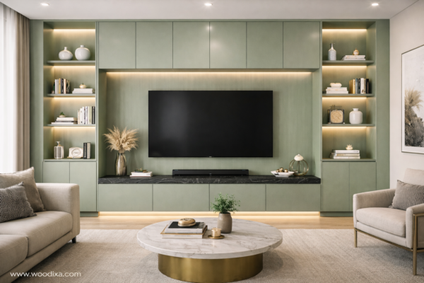 Riva Media Wall Sage Green Color Riva Media Wall Sage Green Color