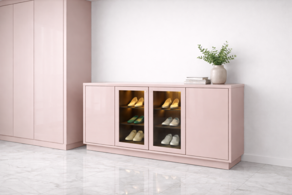 Riva Shoe Rack Blush Pink Color