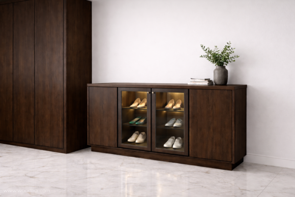 Riva Shoe Rack Dark Walnut Color