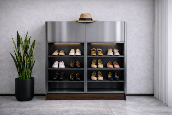 Terra Noir Shoe Rack Metallic Grey Color Terra Noir Shoe Rack Metallic Grey Color