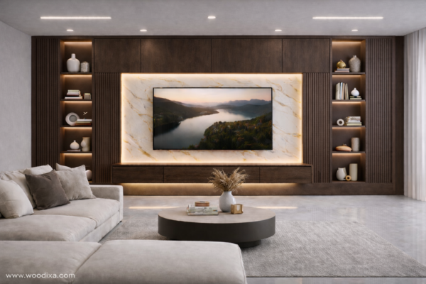 Velora Media Wall Dark Walnut Color Velora Media Wall Dark Walnut Color